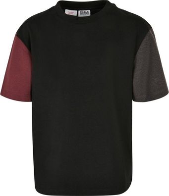 Urban Classics Jungen T-Shirt Boys Organic Oversized Colorblock Tee Black