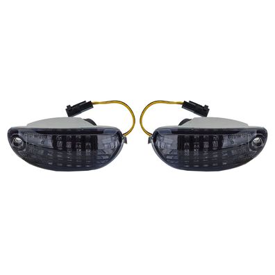Motorrad LED Front Blinker Schwarz Smoke für Suzuki GSX R 1000 Bj. 2005-2018