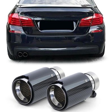 Auspuff Endrohre Sport Carbon Schwarz passend für BMW 5er F10 F11 10-16