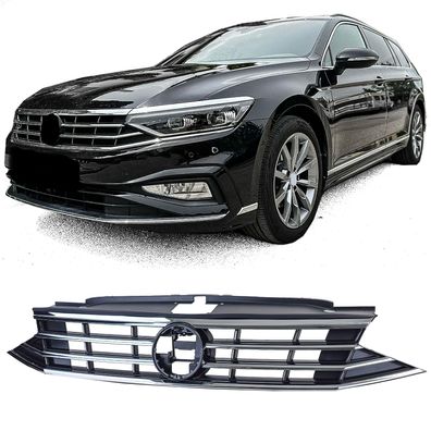 Kühlergrill Schwarz mit Chromleisten für VW Passat B8 3G Facelift 2019-2023