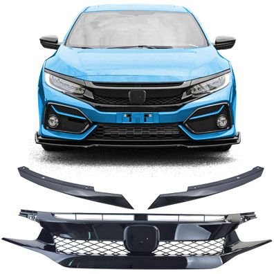 Waben Kühlergrill TR Performance Schwarz Glanz für Honda Civic FK 2016-2020