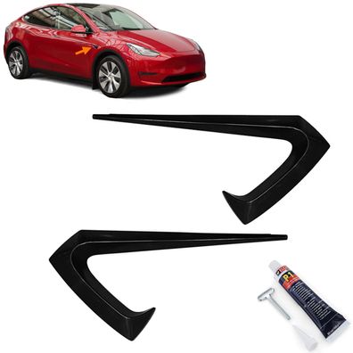 Spoiler Umrandungen Seitenkamera Schwarz Glanz passt für Tesla Model 3