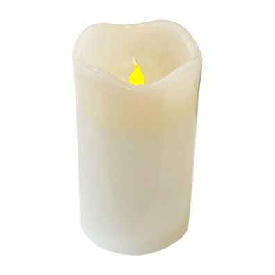 LED Wachs Kerzen Flammenlos Echtwachs Leuchten Weiß 9x7,5cm mit Timer