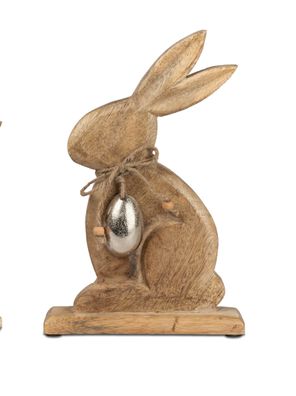 Geschenke und Dekoration zu Ostern- lustiger Hase Osterhase Hase mit Ei 21cm aus Mang