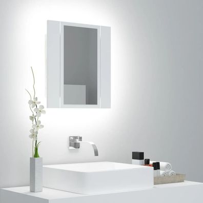 LED-Badezimmer-Spiegelschränke LED-Bad-Spiegelschrank Weiß 40x12x45 cm Acryl