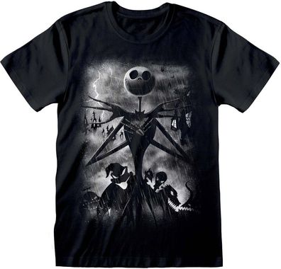 Nightmare Before Christmas - Stormy Skies T-Shirt Black