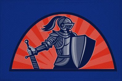 Aufnäher Ritter Motiv Nr. 53 Flagge Patch 9 x 6 cm