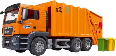 bruder 03760 - Man TGS Müll-LKW mit 2 Mülltonnen - 1:16 Fahrzeuge, Müllauto