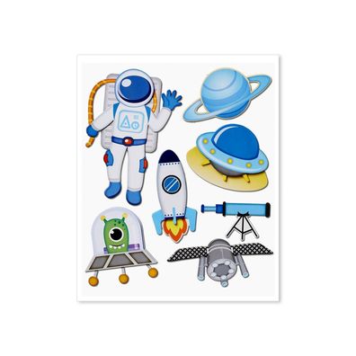 Roth XXL 3D-Sticker Raumfahrt, 30x30 cm, 7 Teile