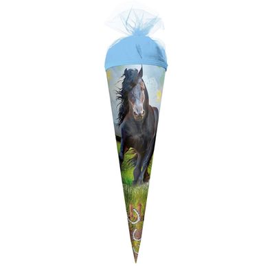 Motiv-Schultüte Power Horse 35cm rund Tüllverschluss