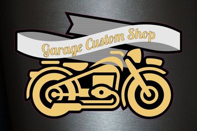 1 x Aufkleber Garage Custom Shop Motorcycle Motorrad Scooter Sticker Decal Fun