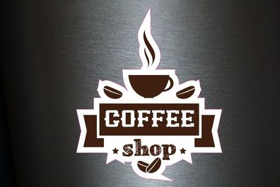 1 x Aufkleber Coffee Shop Kaffee Bohnen Sticker Tuning Shocker Smiley Fun Gag