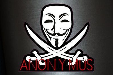 1 x Aufkleber Anonymus Pirates Vendetta V Anonym Sticker Shocker Tuning Fun Gag
