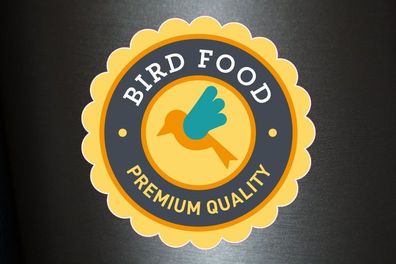 1 x Aufkleber Premium Quality Bird Food Vogel Vogelfutter Futter Sticker Fun Gag