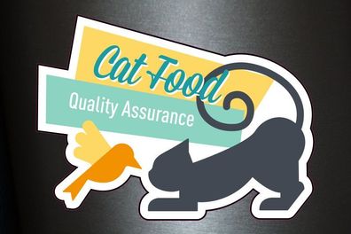 1 x Aufkleber Cat Food Quality Assurance Sticker Decal Static Stance Shocker Fun