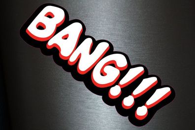 1 x Aufkleber Bang!!! Bang Boom Pang Spruch Comic Sticker Tuning Decal Fun Gag
