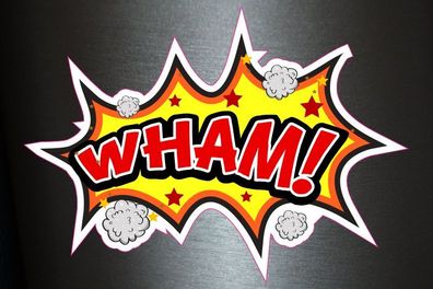 1 x Aufkleber Wham! Spruch Comic Boom Bang Bazinga Sticker Tuning Decal Fun Gag