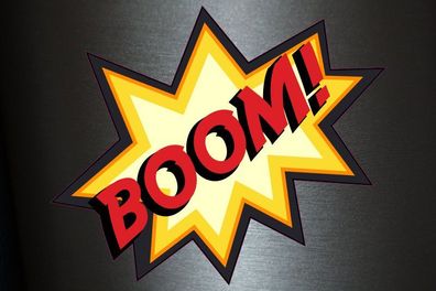 1 x Aufkleber BOOM! Bang Boom Pang Spruch Comic Sticker Tuning Decal Fun Gag