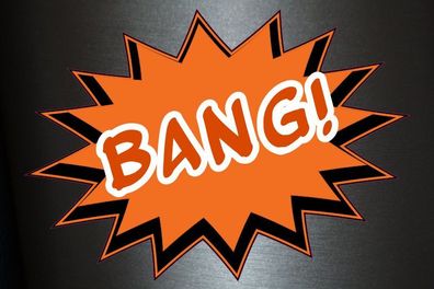 1 x Aufkleber Bang! Comic Spruch Boom Bang Bazinga Sticker Tuning Decal Fun Gag