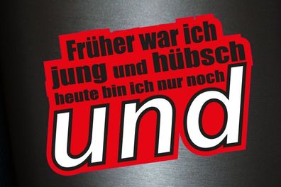 1 x Aufkleber Früher war Jung und Hübsch Sticker Shocker Tuning Decal Static Fun