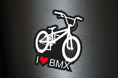 1 x Aufkleber I Love BMX Fahrrad Rad WM Style Tuning Sticker Fun Gag Decal OEM