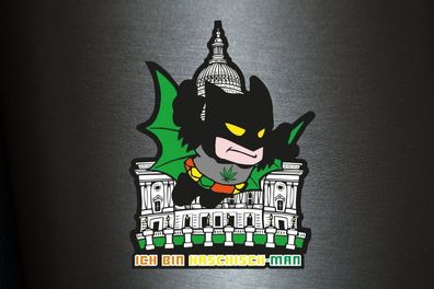 1 x Aufkleber Ich bin Haschisch Man Bat Man Comic Fledermaus Sticker Tuning Drug