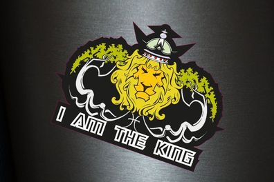1 x Aufkleber I Am The King Lion Leone Leon Löwe König Jungle Dschungel Sticker