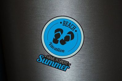1 x Aufkleber Beach Vacation Summer Flip Flop Schuhe Schlappen Sticker Fun Gag