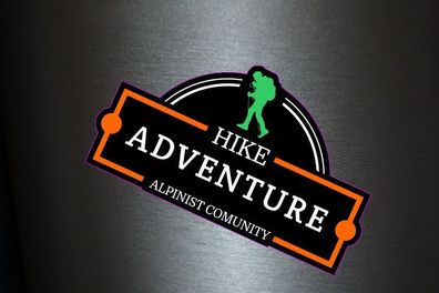 1 x Aufkleber Hike Adventure Alpinist Comunity Wald Sticker Sport Fun Gag Decal