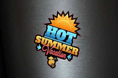 1 x Aufkleber Hot Summer Vacation Sticker Fun Sun Cocktail Gag Party Sound DJ