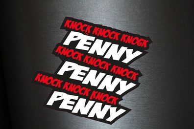 1 x Aufkleber Penny Knock Knock Knock Fun Sticker Tuning Comic Bazinga Cooper