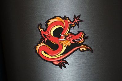 1 x Aufkleber Dragon Red Rot Fantasy Sticker Fun Gag Static Space Flame