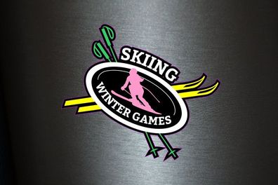 1 x Aufkleber Skiing Winter Games Wald Sport Sticker Fun Gag Ka-boom Splash FBI