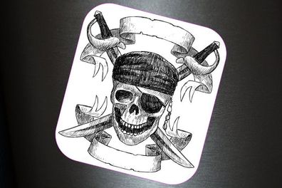 1 x Aufkleber Pirat Skull Sticker Decal Fun Gag Ill Illest Totenkopt Bones Scary