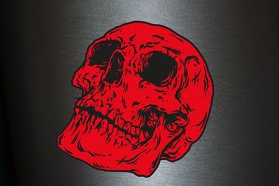 1 x Aufkleber Skull Rot Fun Gag Sticker Totenkopt Bones Metal Horror Scary Ill