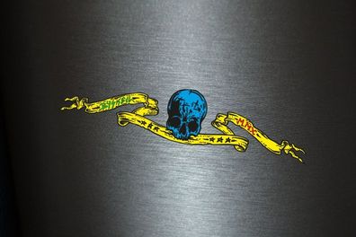 1 x Aufkleber Emblem Skull Fun Gag Sticker Totenkopt Bones Metal Horror FBI Boom