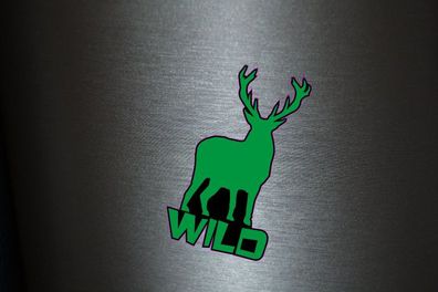 1 x Aufkleber Wild Sticker Wald Adventure Hirsch Fun Autoaufkleber