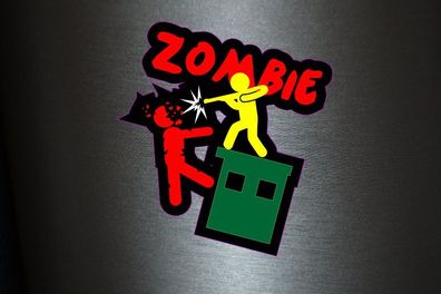 1 x Aufkleber Warning Zombie Sticker Death Fun Gag Tuning Horror Bones
