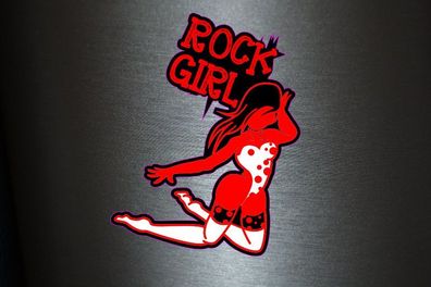 1 x Aufkleber Rock Girl Music Sex Milf Sexy Gag Sound Dj club Party Sticker Fun
