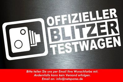 Plott Aufkleber Offizieller Blitzer Testwagen Sticker Tuning Shocker Fun