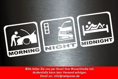 1 x 2 Plott Aufkleber Morning Night Midnight Sticker Shocker Tuning Aufkleber