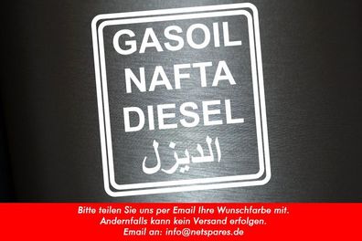 1 x 2 Plott Aufkleber Diesel Nafta Gasoil Arabisch Tank Benzin Sticker Tuining