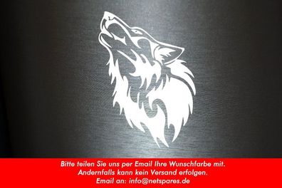 1 x 2 Plott Aufkleber Böser Wolf Angry Wolfshund Sticker Tuning Autoaufkleber