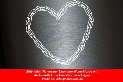 1 x 2 Plott Aufkleber Kettenherz Herz Kette Liebe Love Freundschaft Sticker Bund