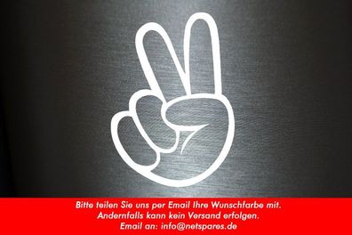 1 x 2 Plott Aufkleber Victory Hand Frieden Zeichen Sticker Smiley Freiheit