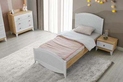 Set Bett Nachttisch Kommode Und Kleiderschrank Kinderzimmer Schlafzimmer 4Tlg