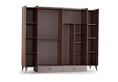 Kleiderschrank Schlafzimmer Moderne Möbel Braun Holz Luxus Design Hochwertige