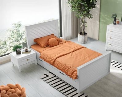 Kinderzimmer Set 4Tlg. Bett Nachttisch Kommode Und Kleiderschrank Stilvoll