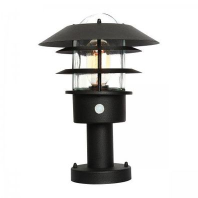 Elstead Lighting Helsingor Sockelleuchte 1-Light PIR-Bewegungsmelder Schwarz IP44 E27
