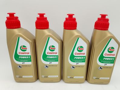 8,58€/ l Castrol Power 1 2T 4 x 1 Ltr teilsynthetisches 2-Takt Mischöl